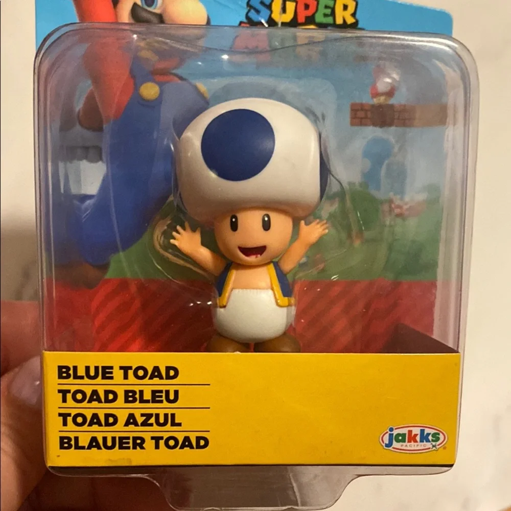 Jakks Pacific Super Mario Blue Toad Action Figure Collectible Toy NEW